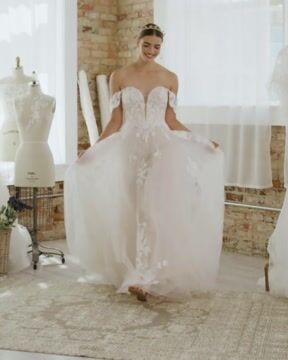 Hattie Lane Dreamy Floral A line Bridal Gown Rebecca Ingram