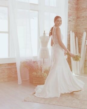 Minimalist crepe outlet wedding dress