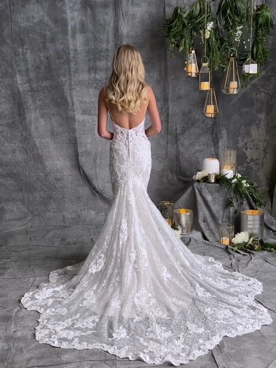 Lace Tuscany Bridal Sheath Dress | Maggie Sottero Royale Sparkly