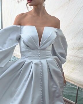 Azura Blue Wedding Dress / Unique Bridal Gown / 3D Floral Wedding Dress /  Bustle Wedding Dress / Poet Sleeves Gown / Bridal Separates - Etsy