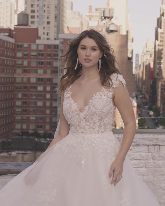 Bernadette Illusion Lace A-Line Bridal Gown