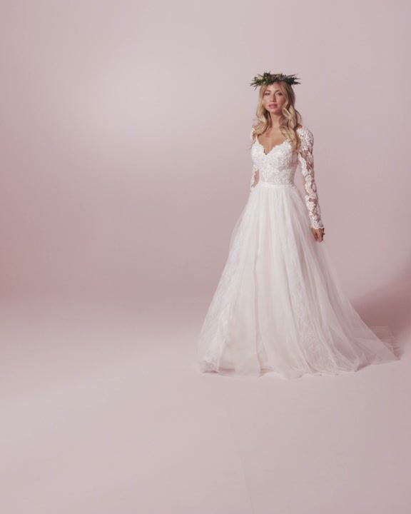Iris flowers wedding dresses lace  Wedding dresses a line online