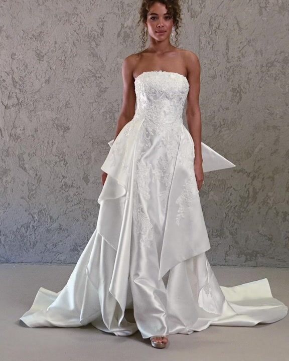 Vercille Mikado Strapless Wedding Dress