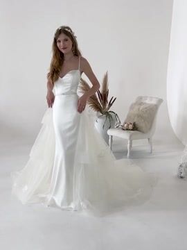 Dinah Simple Elegant Fit and Flare Bridal Dress Rebecca Ingram