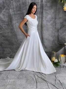 Beaded chiffon wedding outlet dress