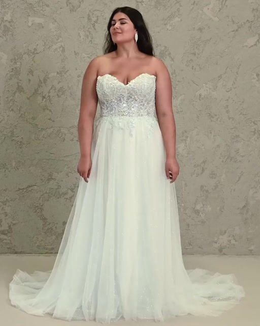 Marigold Sparkly A-Line Wedding Dress | Rebecca Ingram