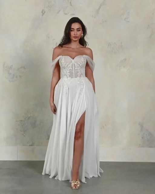 Blake Flowy Tulle Corset Blake Wedding Dress With Pearls