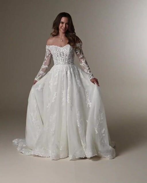 Rita Off-the-Shoulder Beaded A-line Bridal Gown | Maggie Sottero