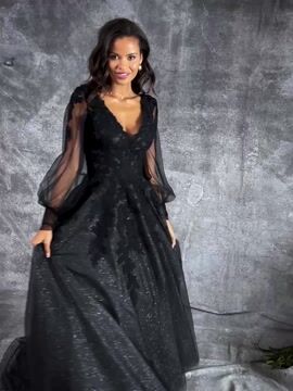 May Queen MQ1974 Simple Long Sleeve V-neck Evening Gown | eBay