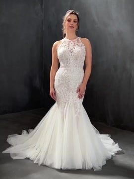 Halter top clearance mermaid wedding dress