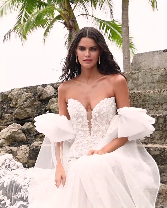 Tanica Plunging Sweetheart Neckline Gown
