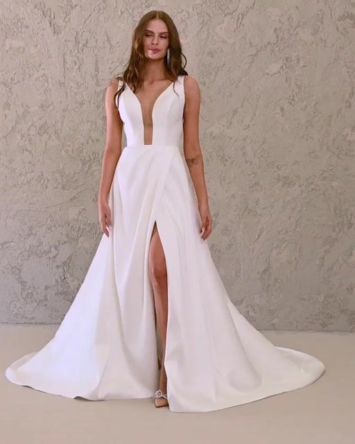 Miranda Plunging Square Neck Wedding Dress Maggie Sottero