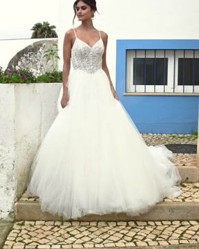 Beaded bodice ball gown hotsell wedding dress